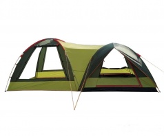 Палатка 4-местная, с тамбуром, (2 слоя) дуги стекловолокно, вес 8,5кг ART1005-4 (зеленая)